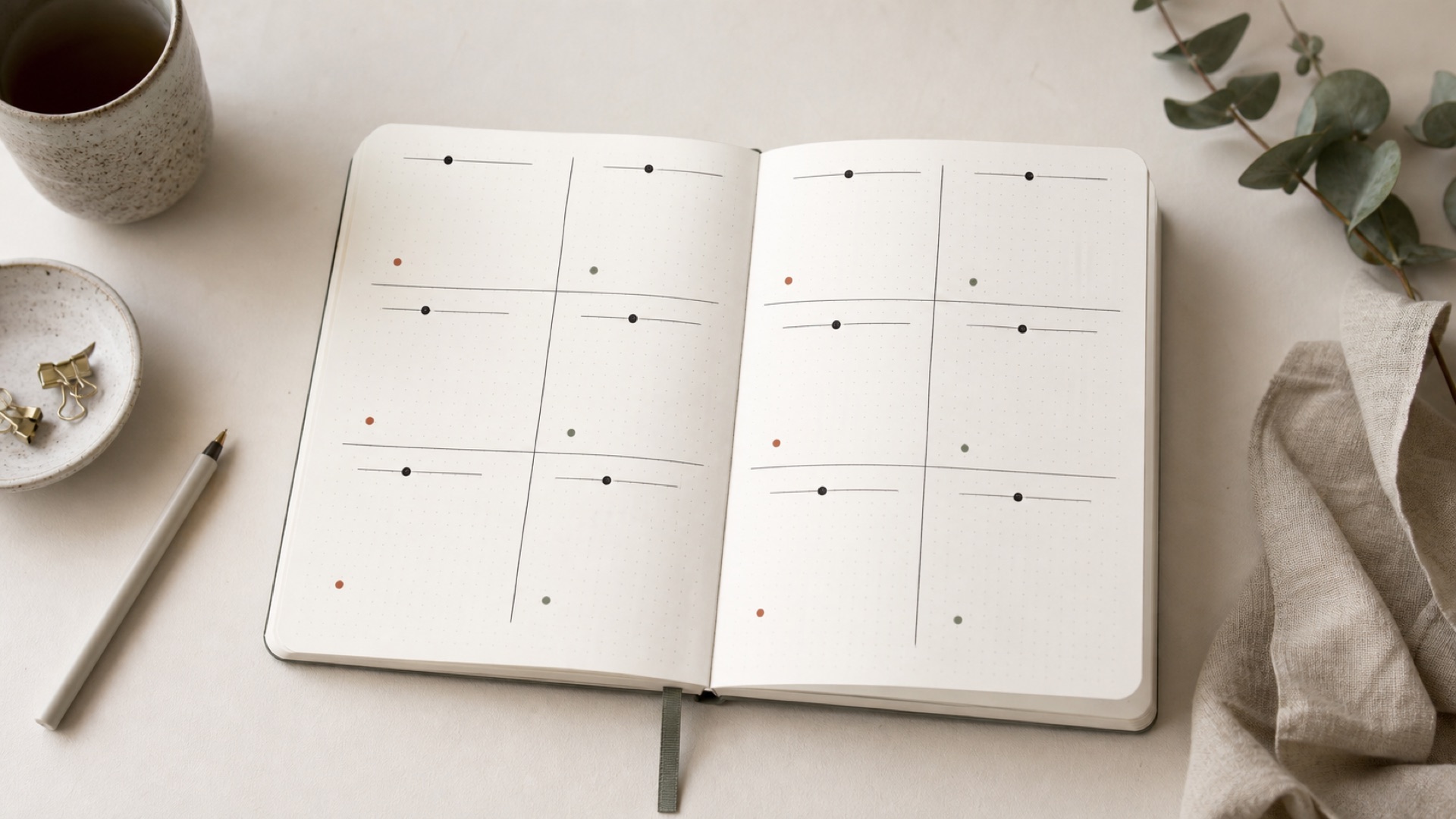Future log annuel dans un bullet journal