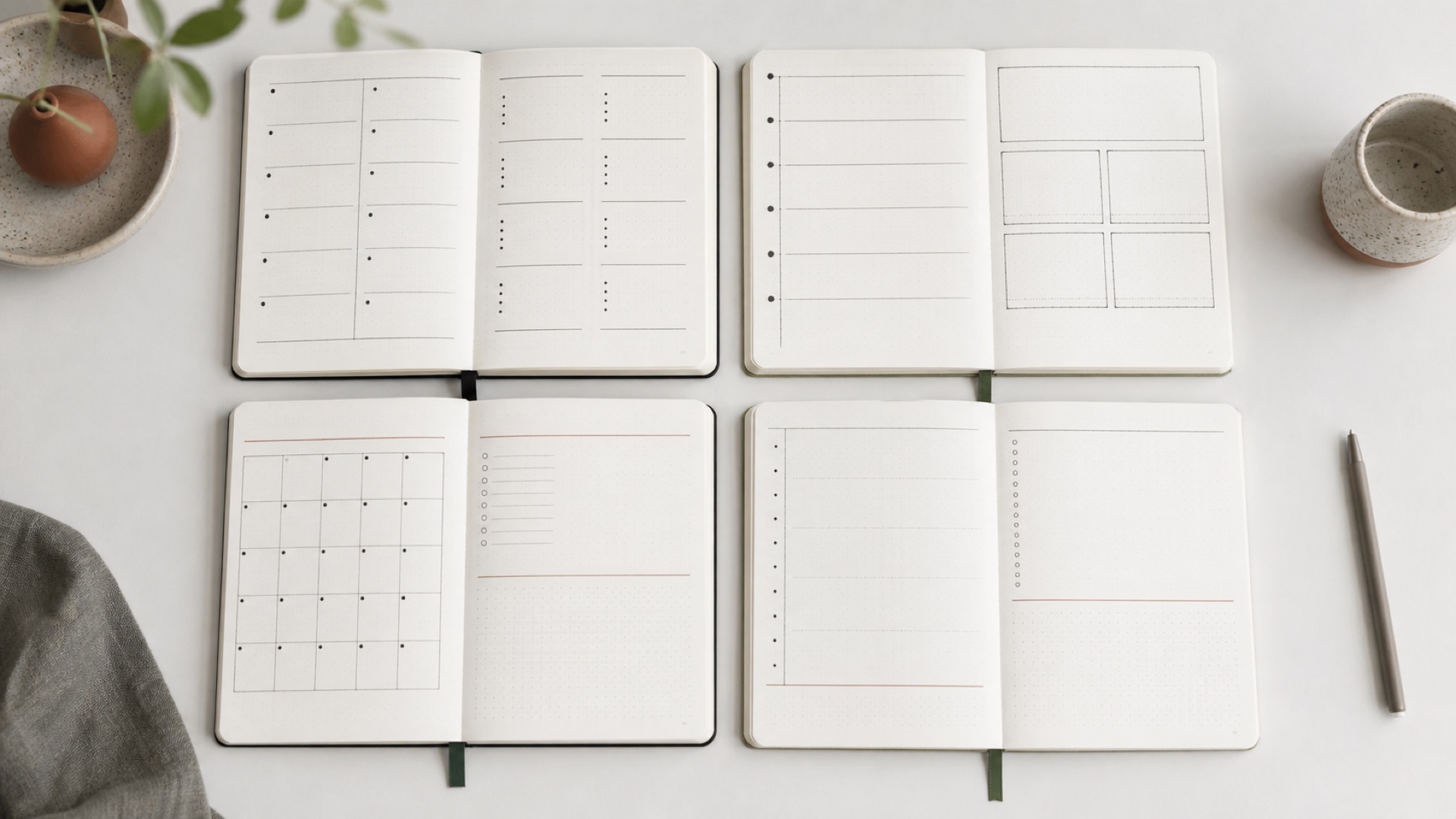 Les quatre modules essentiels d’un bullet journal
