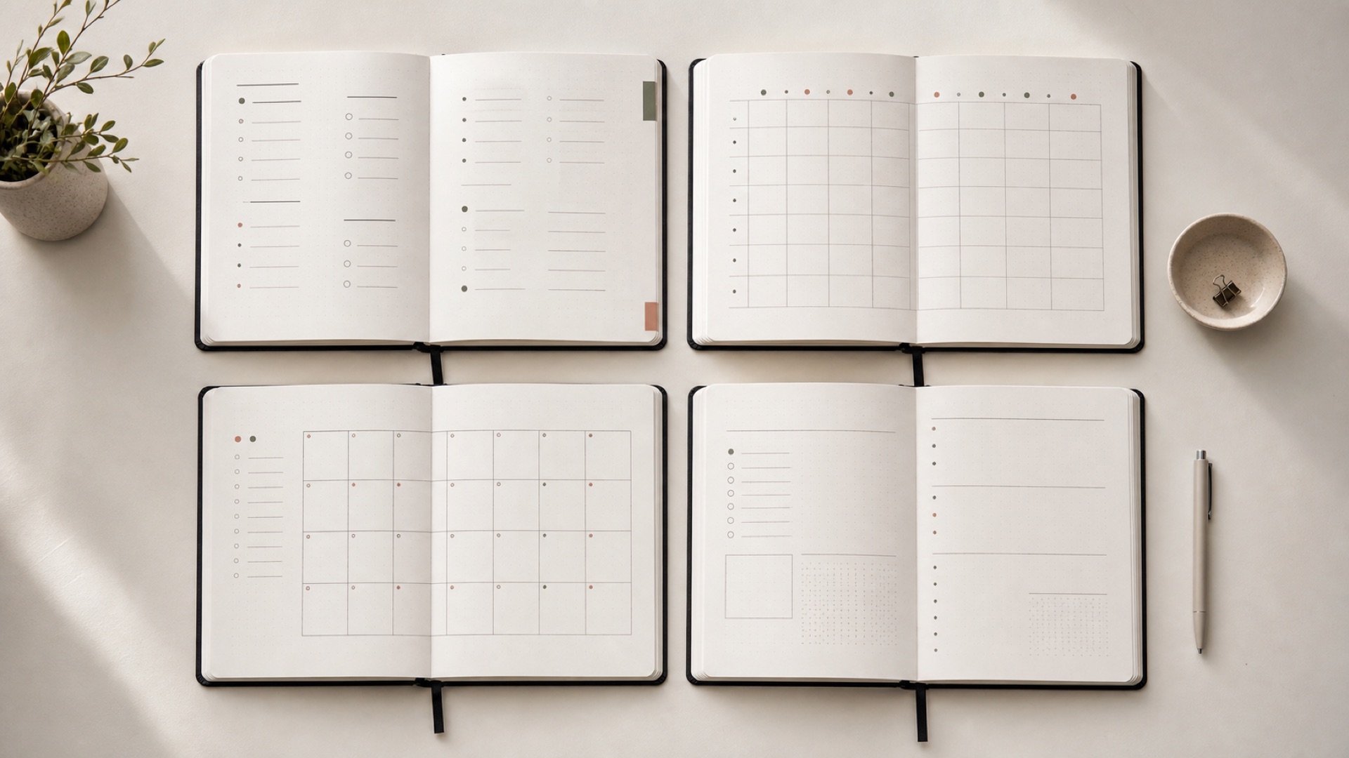 Modules principaux qui composent un bullet journal