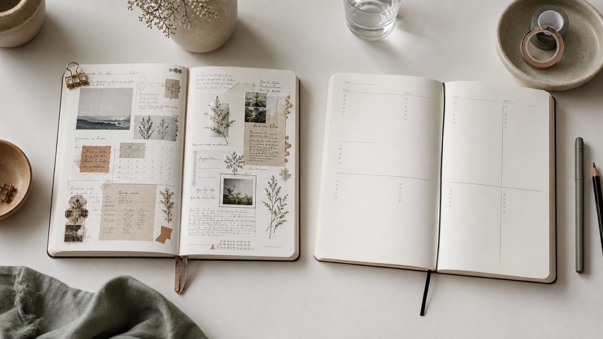 Bullet journal réaliste comparé à une version très décorée