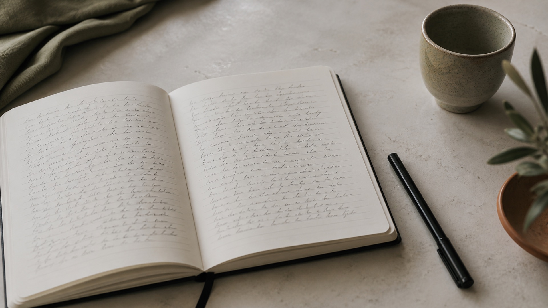 Écriture libre et fluide dans un journal personnel