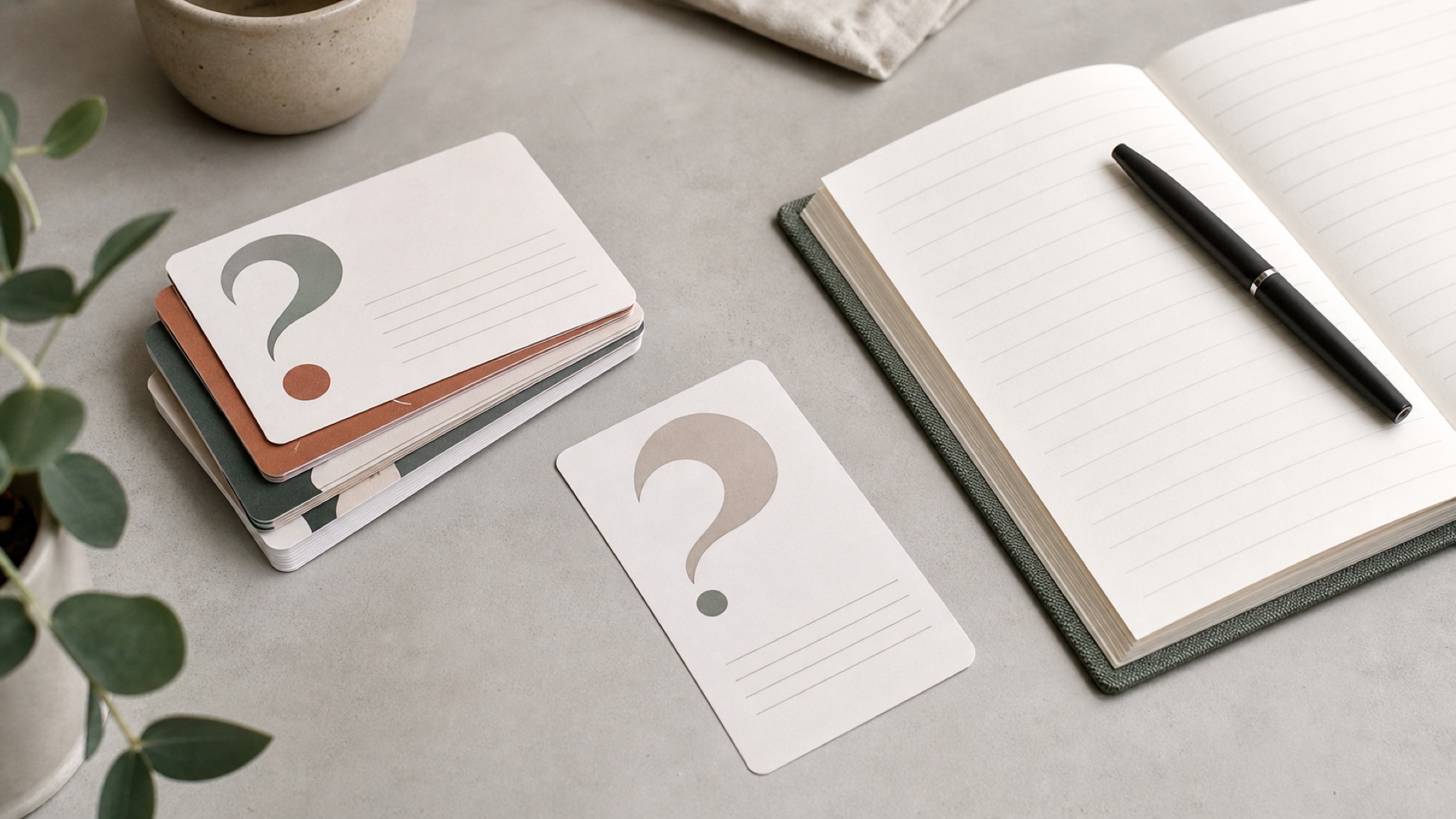 Cartes de questions pour commencer le journaling