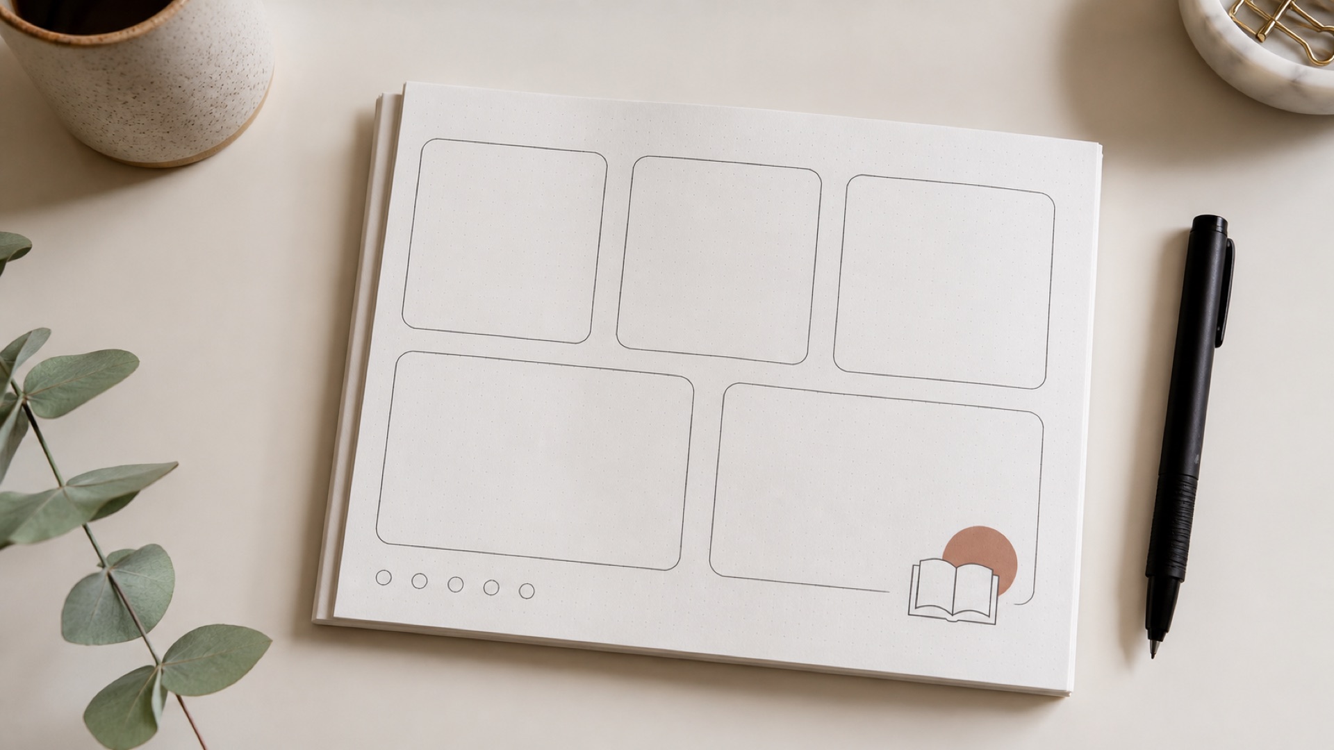 Fiche de lecture minimaliste dans un carnet