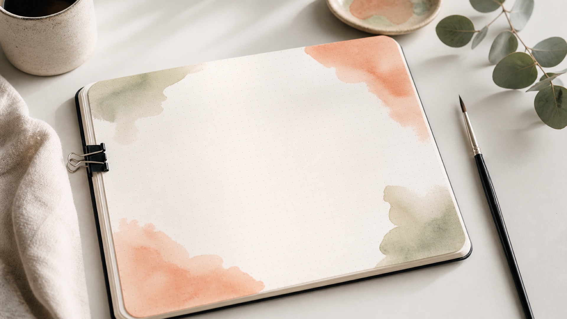 Page de garde de bullet journal aux touches d’aquarelle