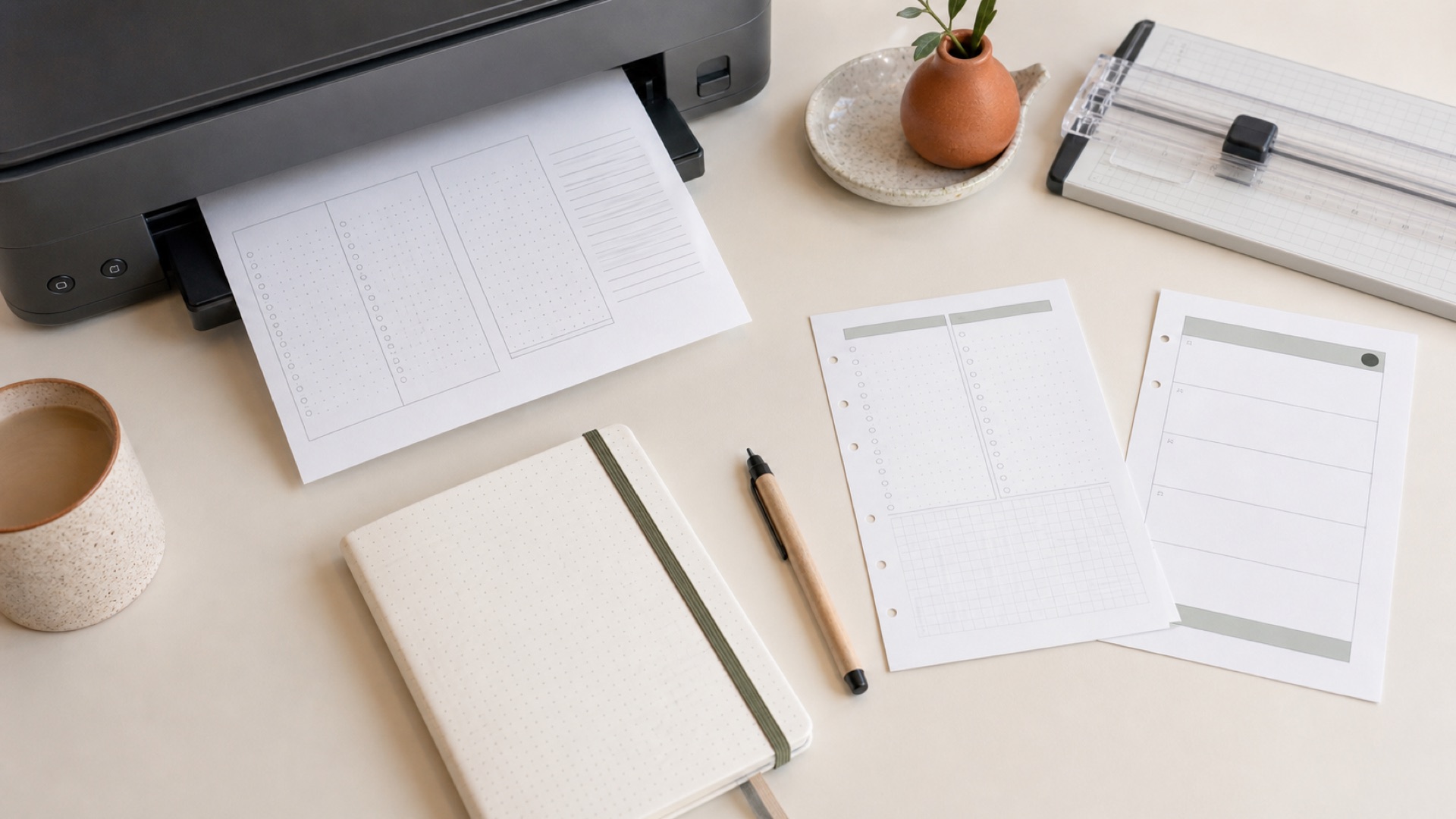 Impression de pages de bullet journal au format PDF
