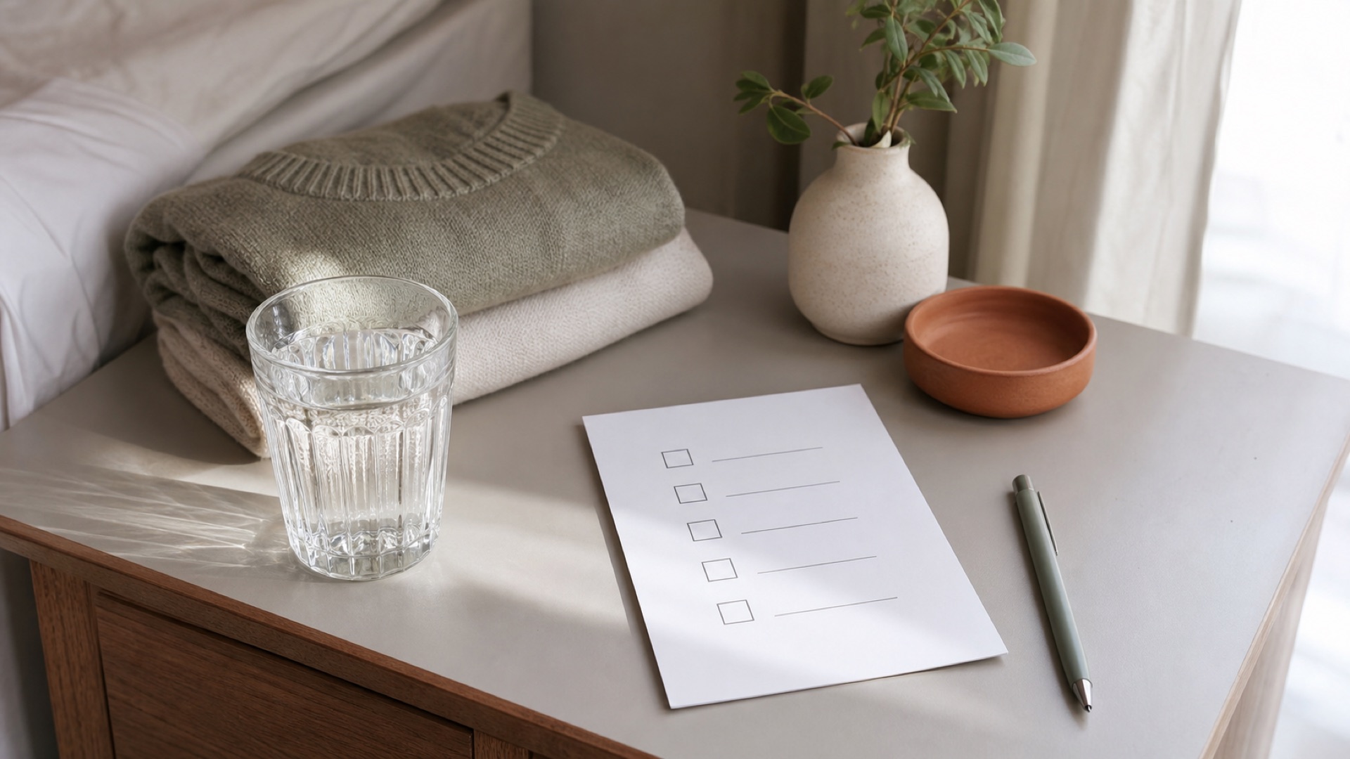 Routine du matin présentée dans un carnet