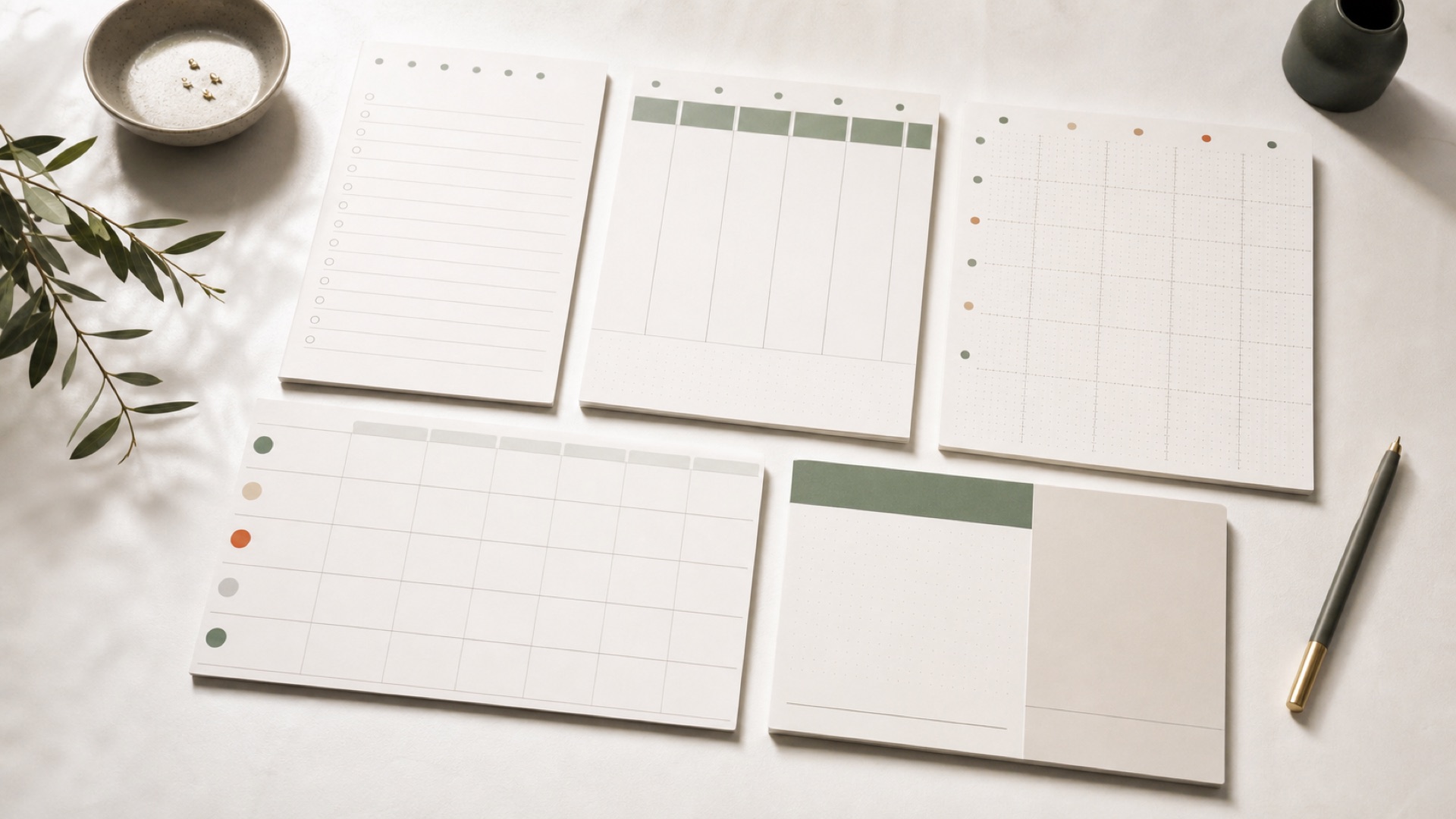 Cinq modèles de planning hebdomadaire à imprimer