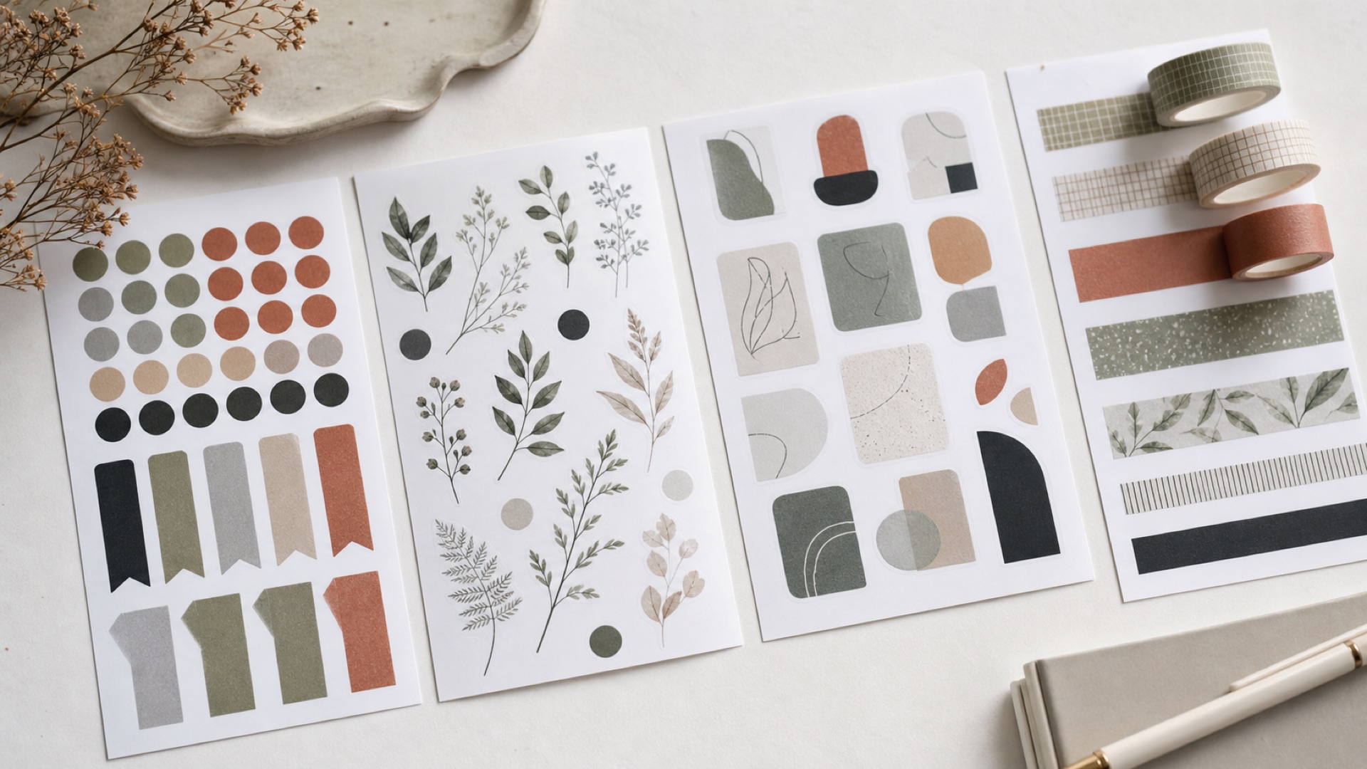 Différents types de stickers pour journaling